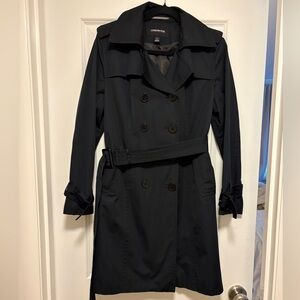 London Fog Black Trench Coat – Women’s Large Petite – Classic & Timeless